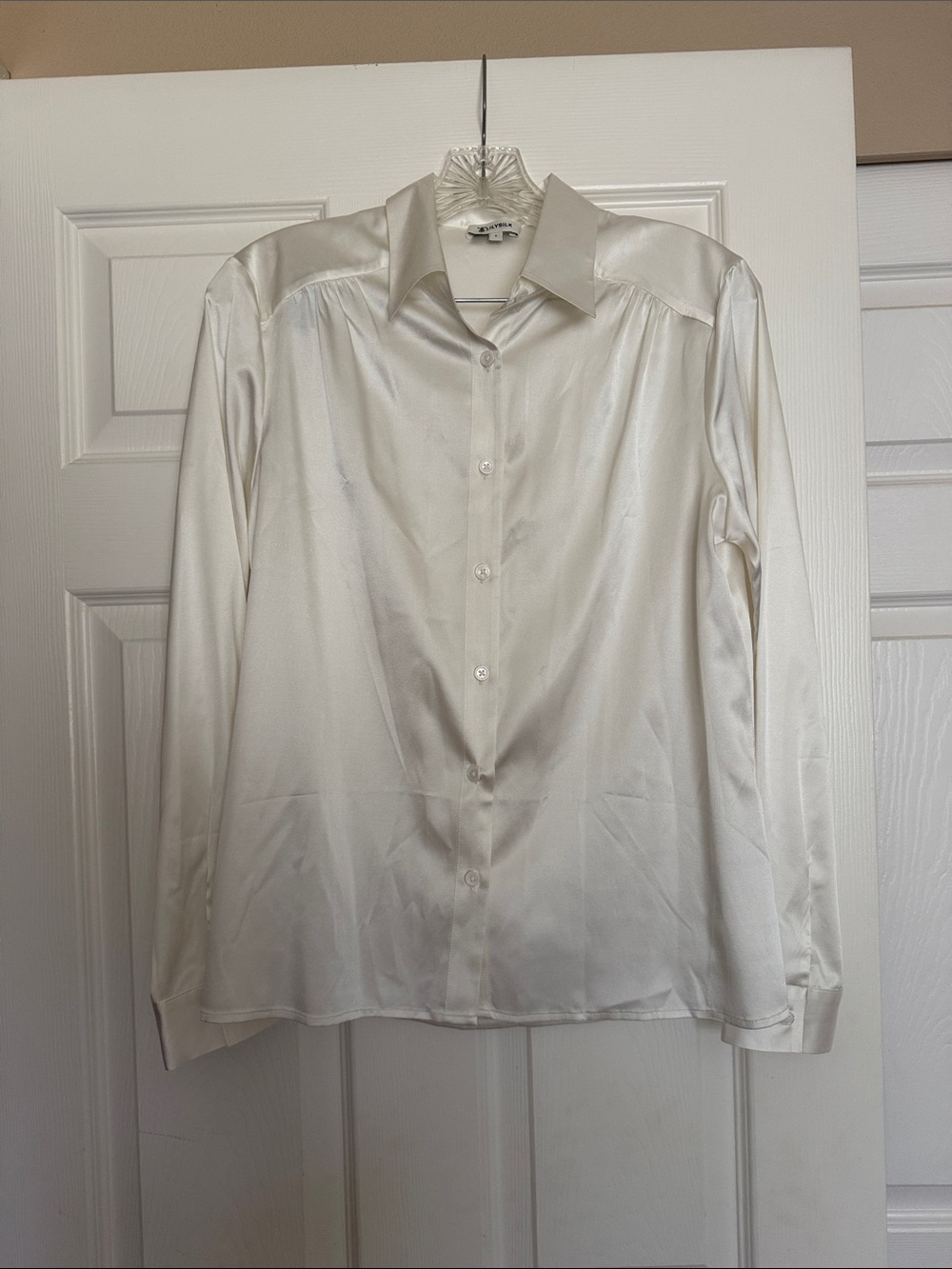 LilySilk White Silk Shirt S